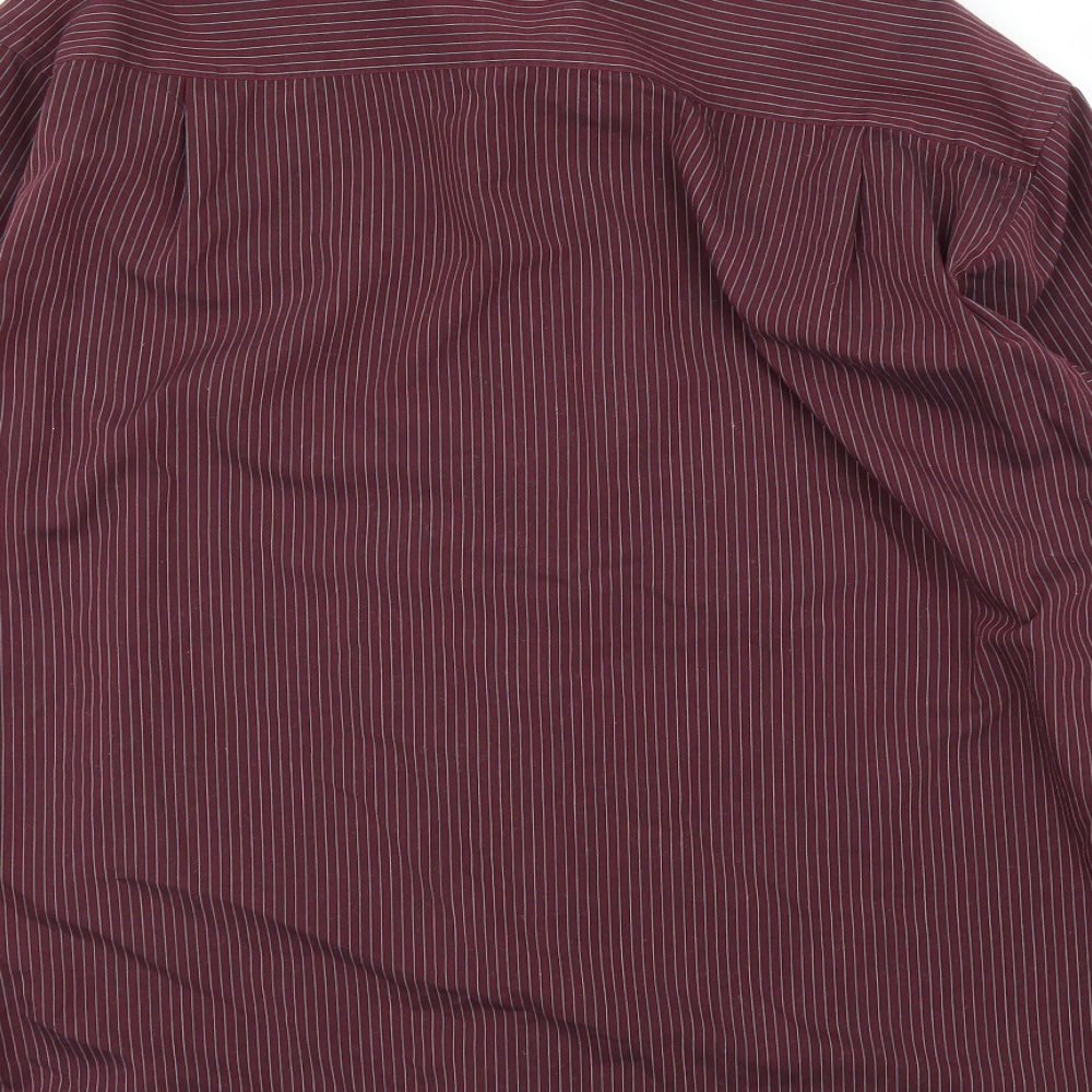 BHS Mens Purple Striped Button-Up Size 16