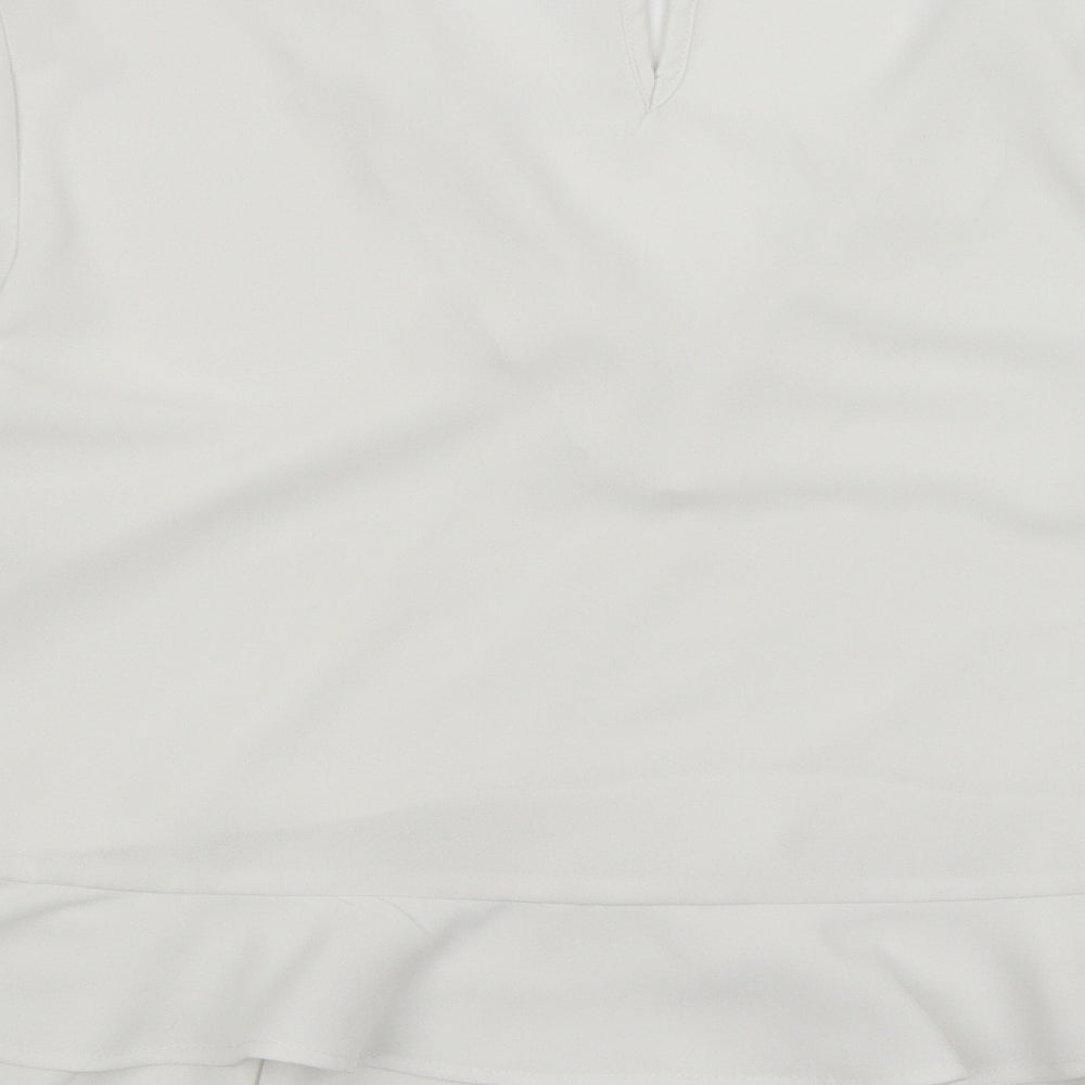 Bisou's Project Womens White Basic Blouse Size M