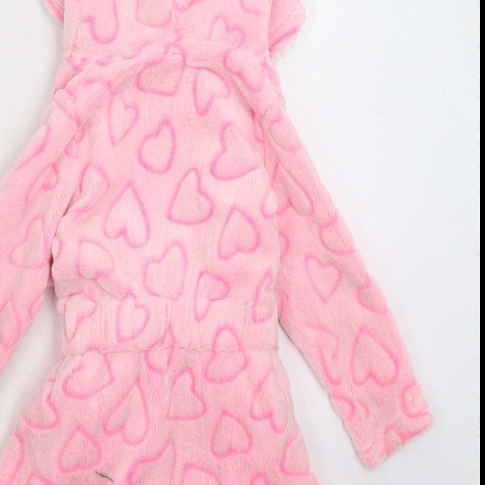 Young Dimension Girls Pink Solid Fleece Kimono Robe Size 3-4 Years