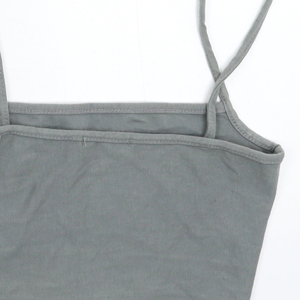 PRETTYLITTLETHING Womens Grey Cropped Tank Size 4