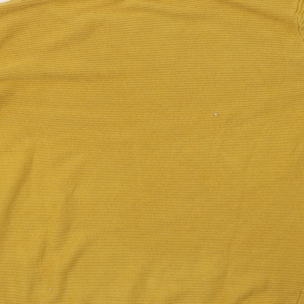 Classic Womens Yellow Knit Pullover Sweatshirt Size 8