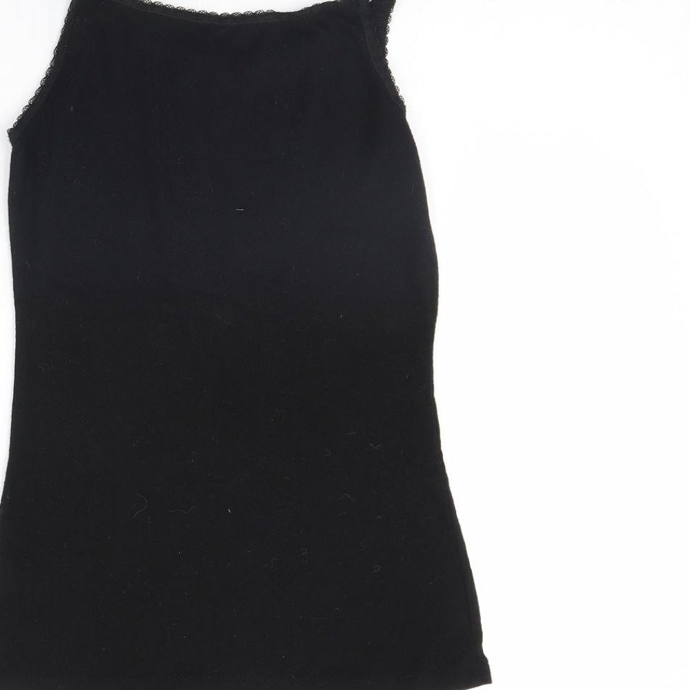 TU Womens Black Basic Tank Size 12