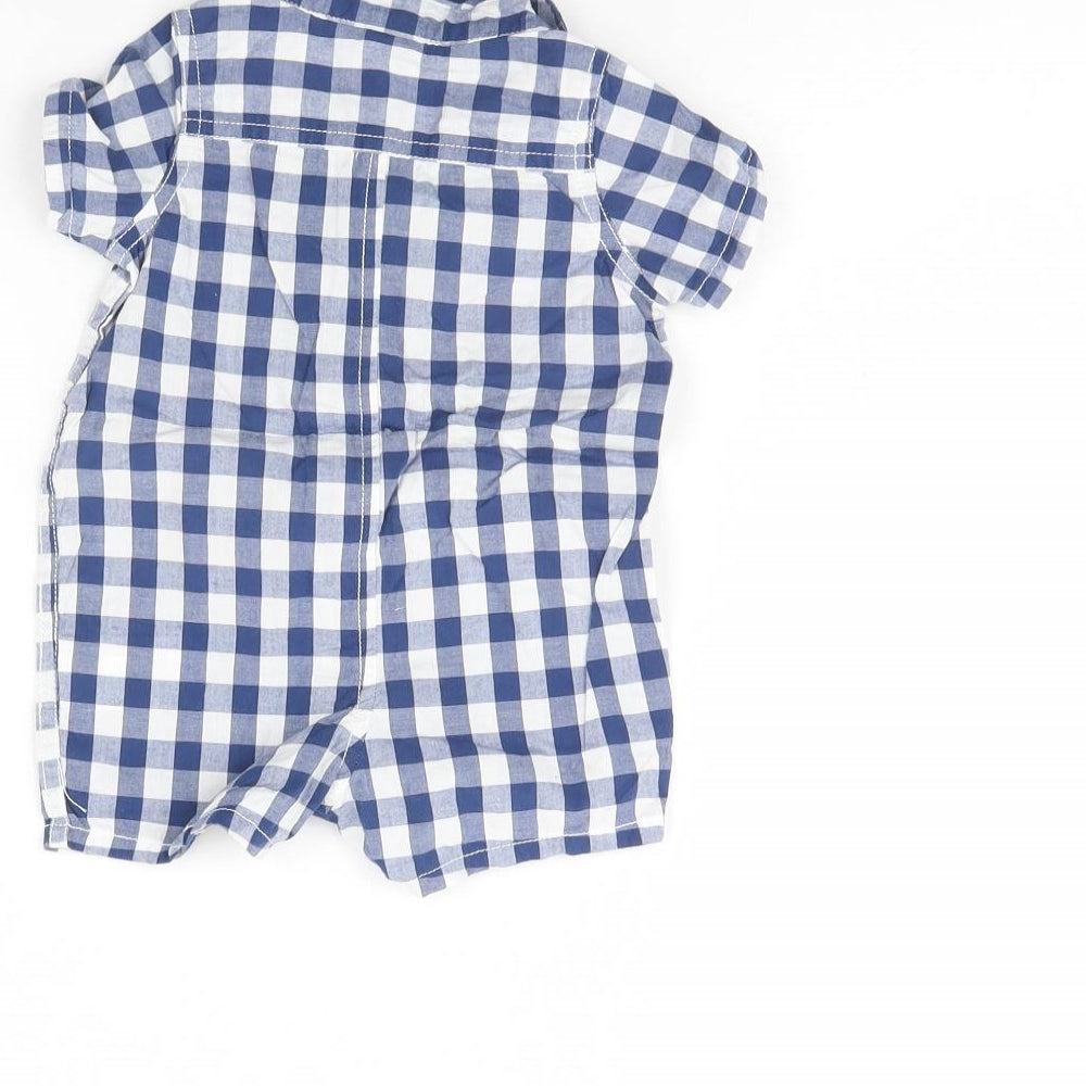 Gap Baby Blue Plaid Babygrow One-Piece Size 0-3 Months