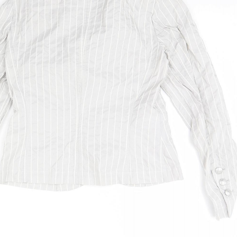 Verse Womens Grey Striped Jacket Size 8 - Shoulder Pads