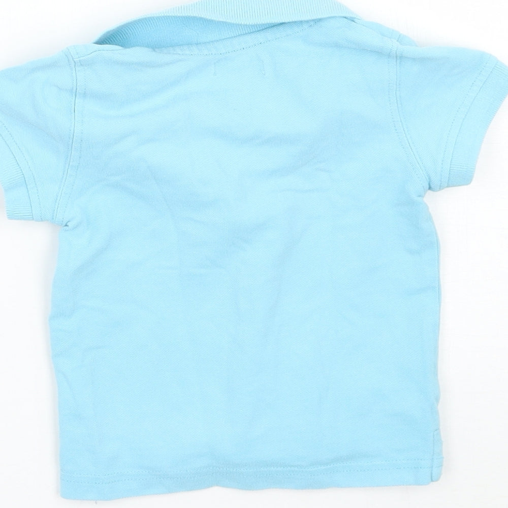 grain de ble Boys Blue Basic Polo Size 12-18 Months