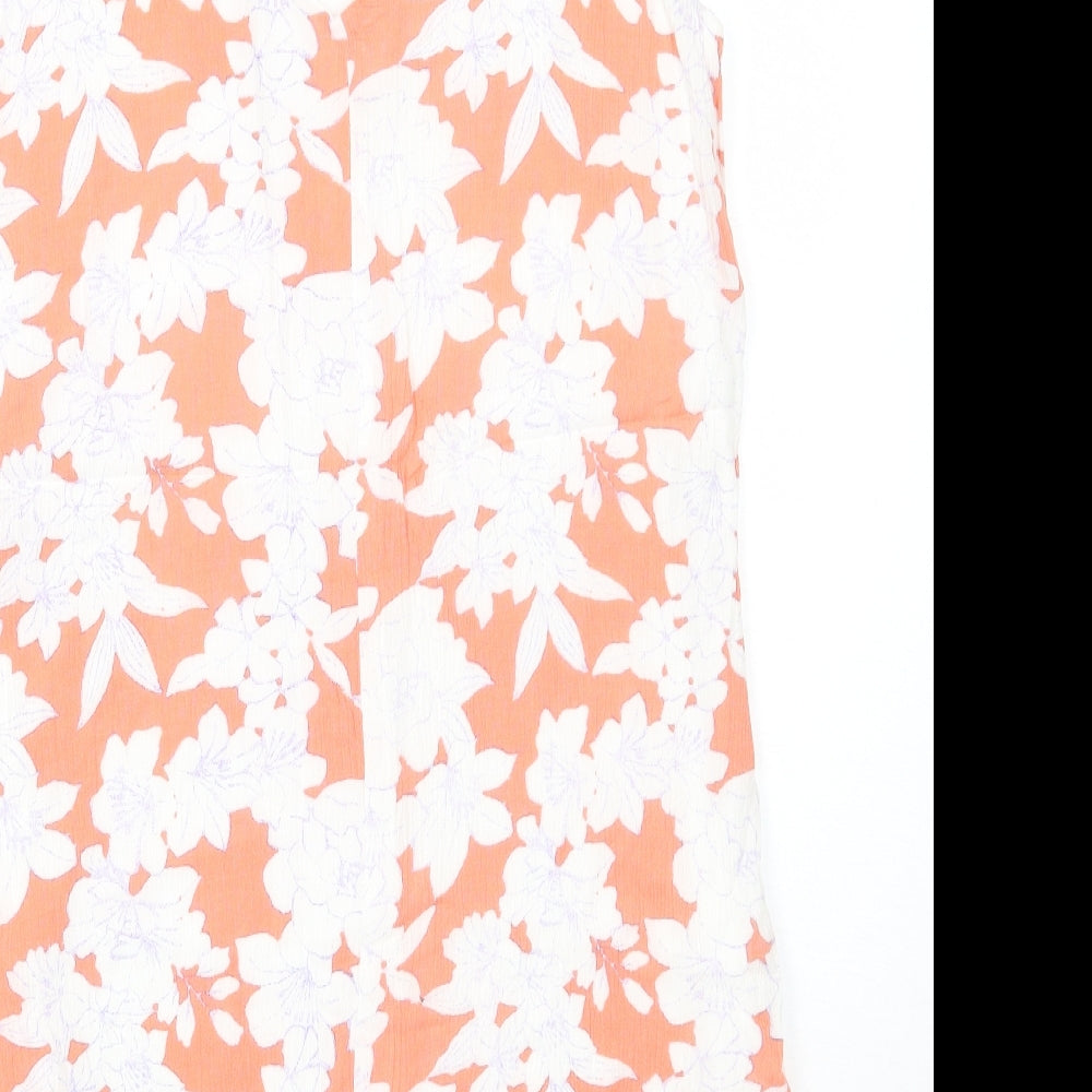 Forever21 Womens Orange Floral A-Line Size M