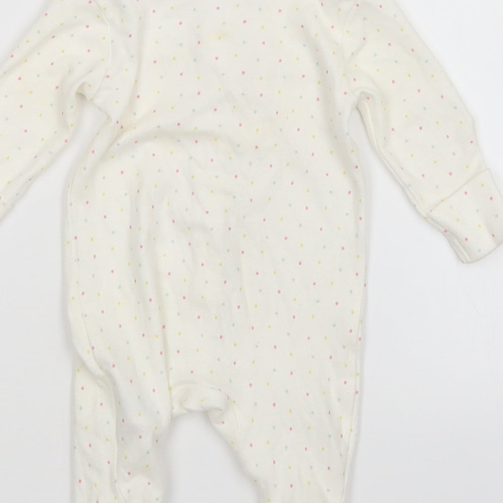 Earlydays Girls White Polka Dot Babygrow One-Piece Size Newborn
