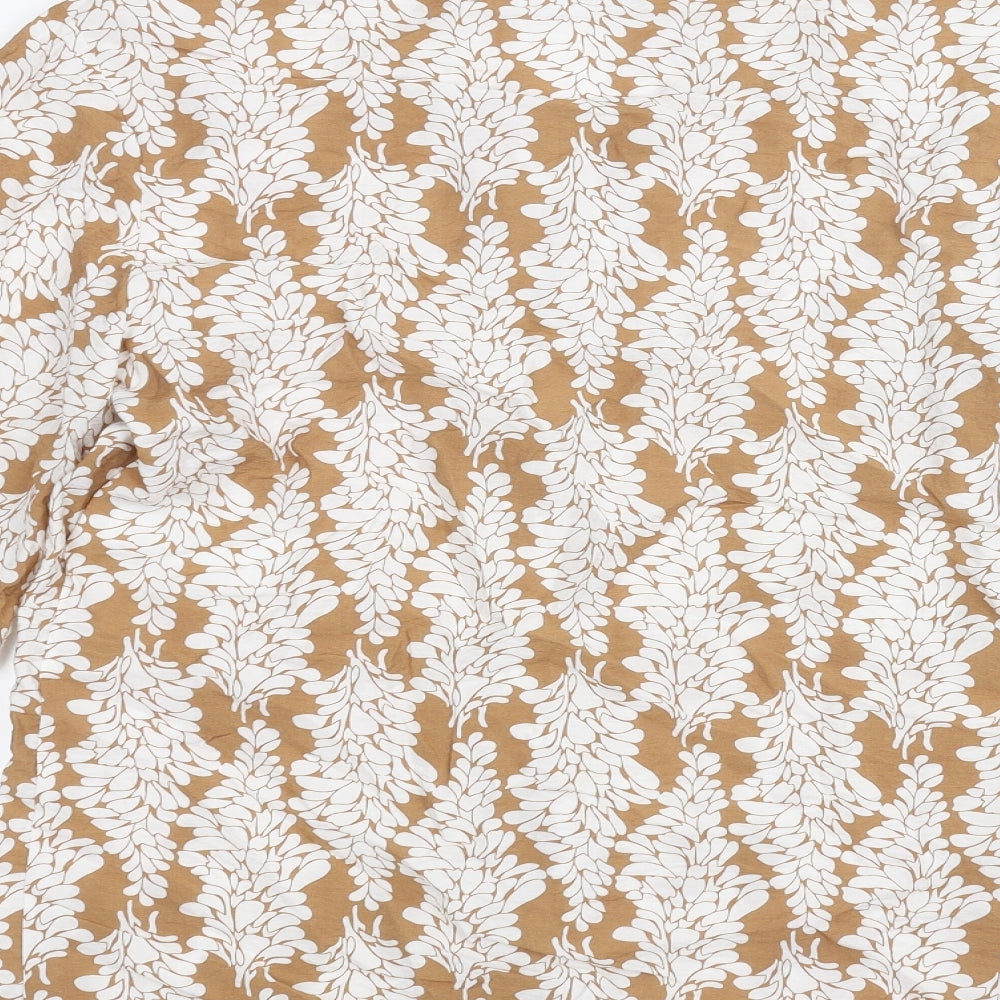 Mini Velvet Womens Brown Floral Basic Blouse Size XS