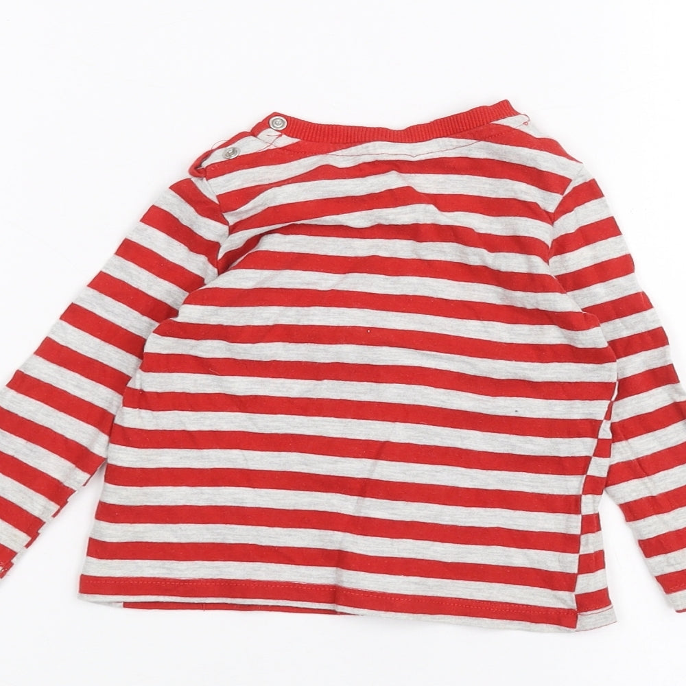 So Cute Baby Grey Striped Basic T-Shirt Size 9-12 Months - christmas