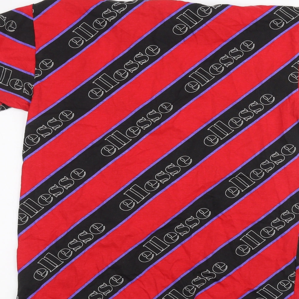 ellesse Womens Red Striped Basic T-Shirt Size 8