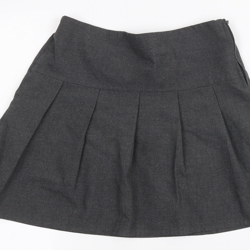 Marks & Spencer Girls Grey A-Line Skirt Size 8-9 Years