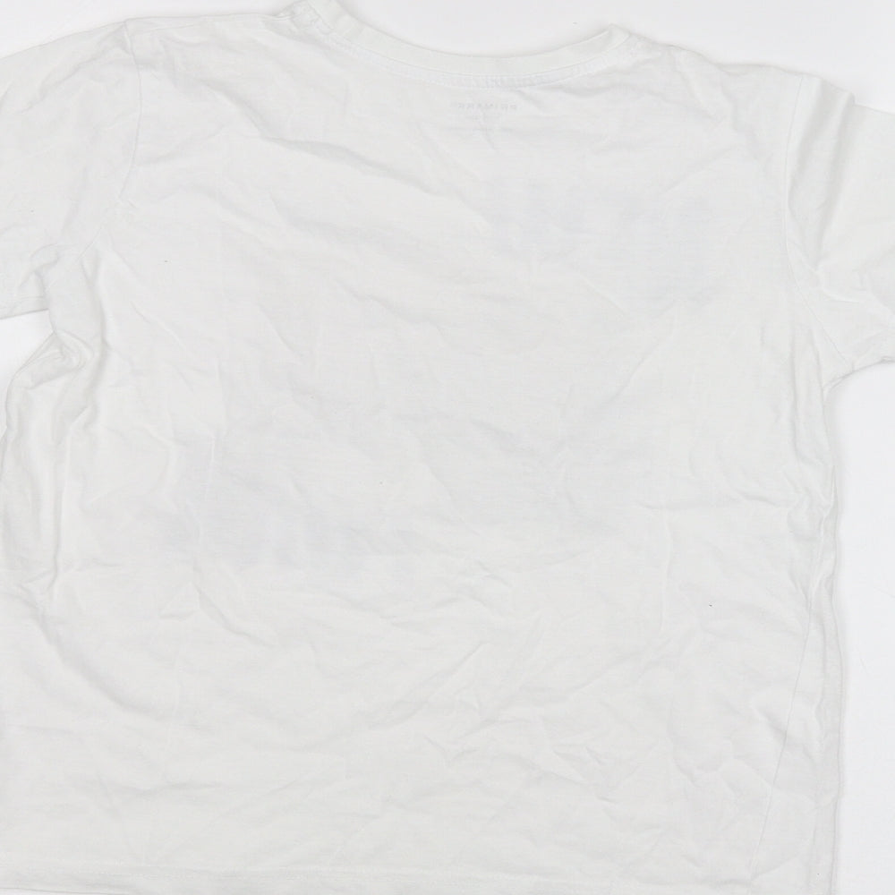 Primark Girls White Basic T-Shirt Size 9-10 Years