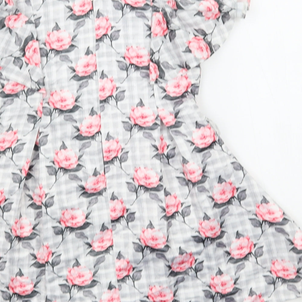 Peppermint Girls Grey Floral Fit & Flare Size 2-3 Years