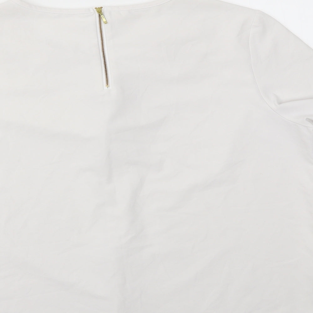 Preworn Womens White Basic Blouse Size L