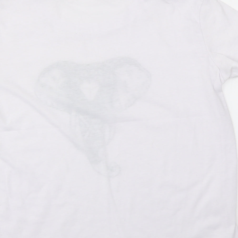 Prteworn Womens White Basic Polo Size M - Elephant