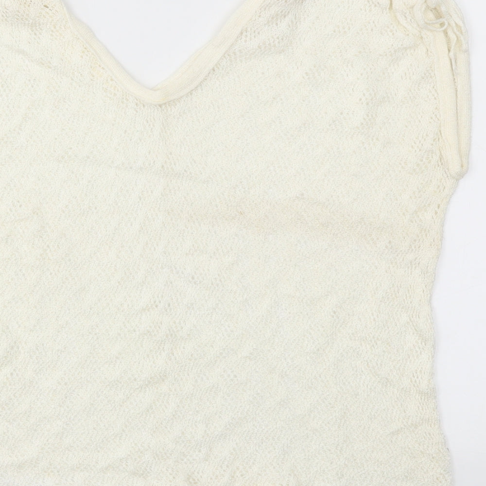 Preworn Womens White Basic Blouse Size M