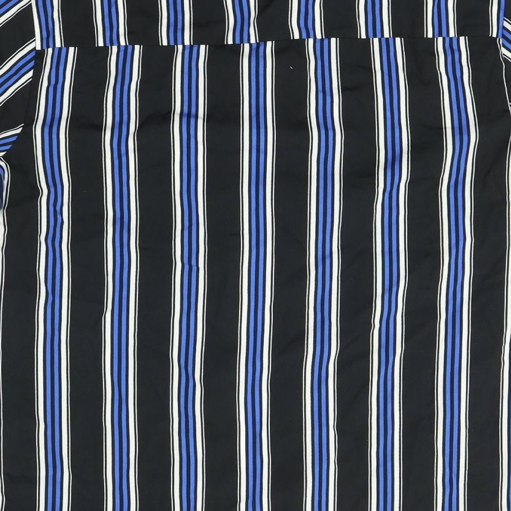 boohooMAN Mens Multicoloured Striped Button-Up Size M