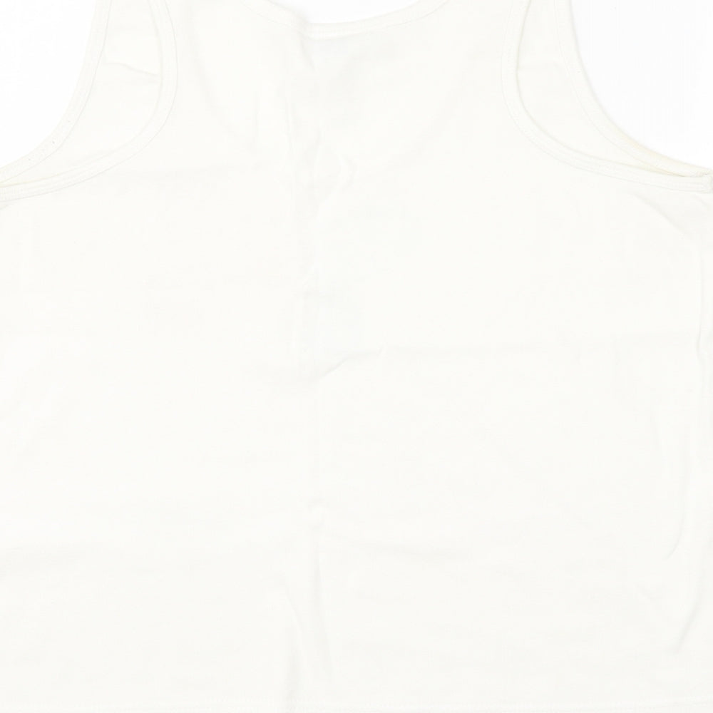 Pretty Secrets Womens White Basic Tank Size 16 - Butterfly