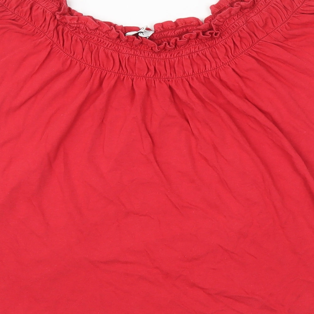 Look Womens Red Basic Blouse Size 16