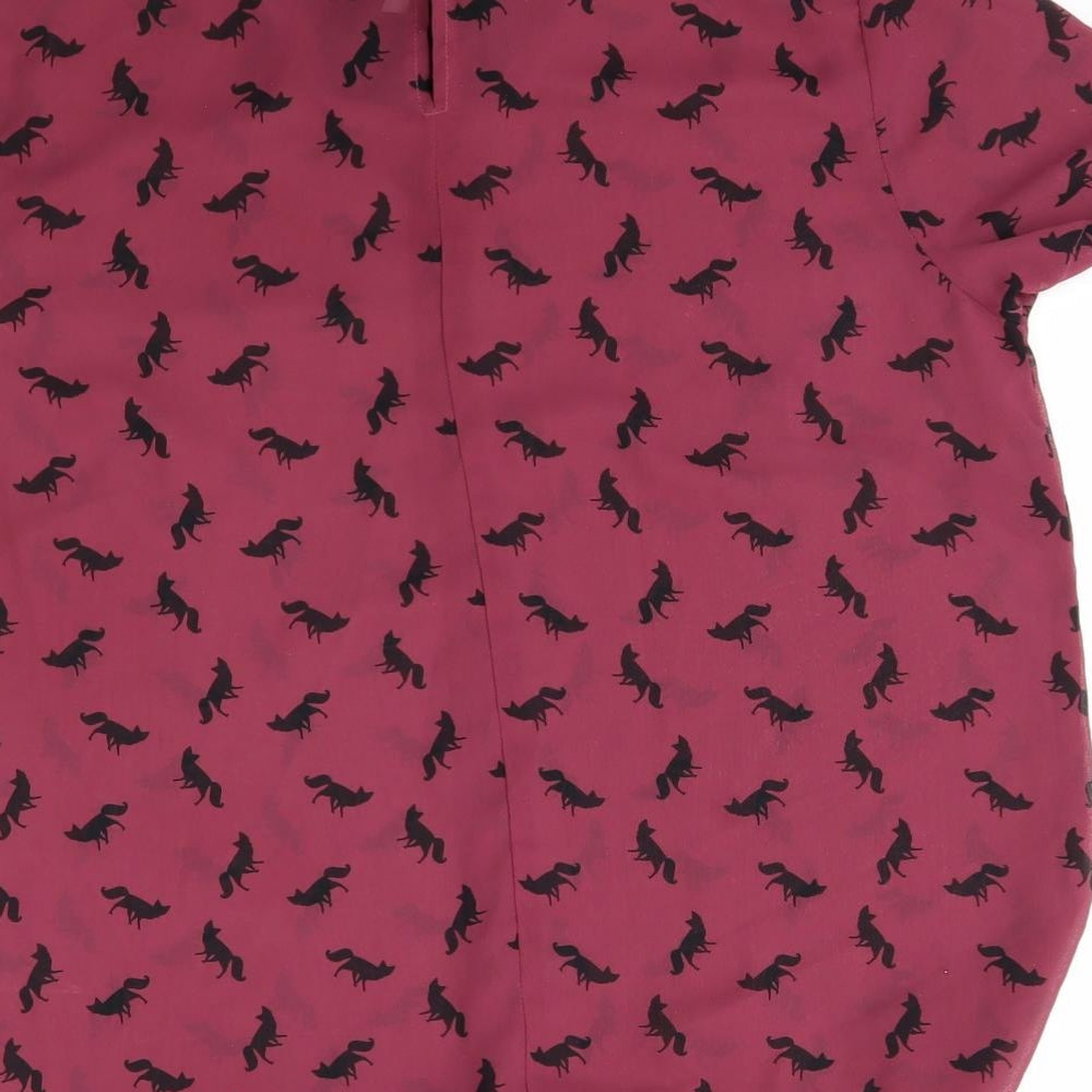TU Womens Red Basic Blouse Size M
