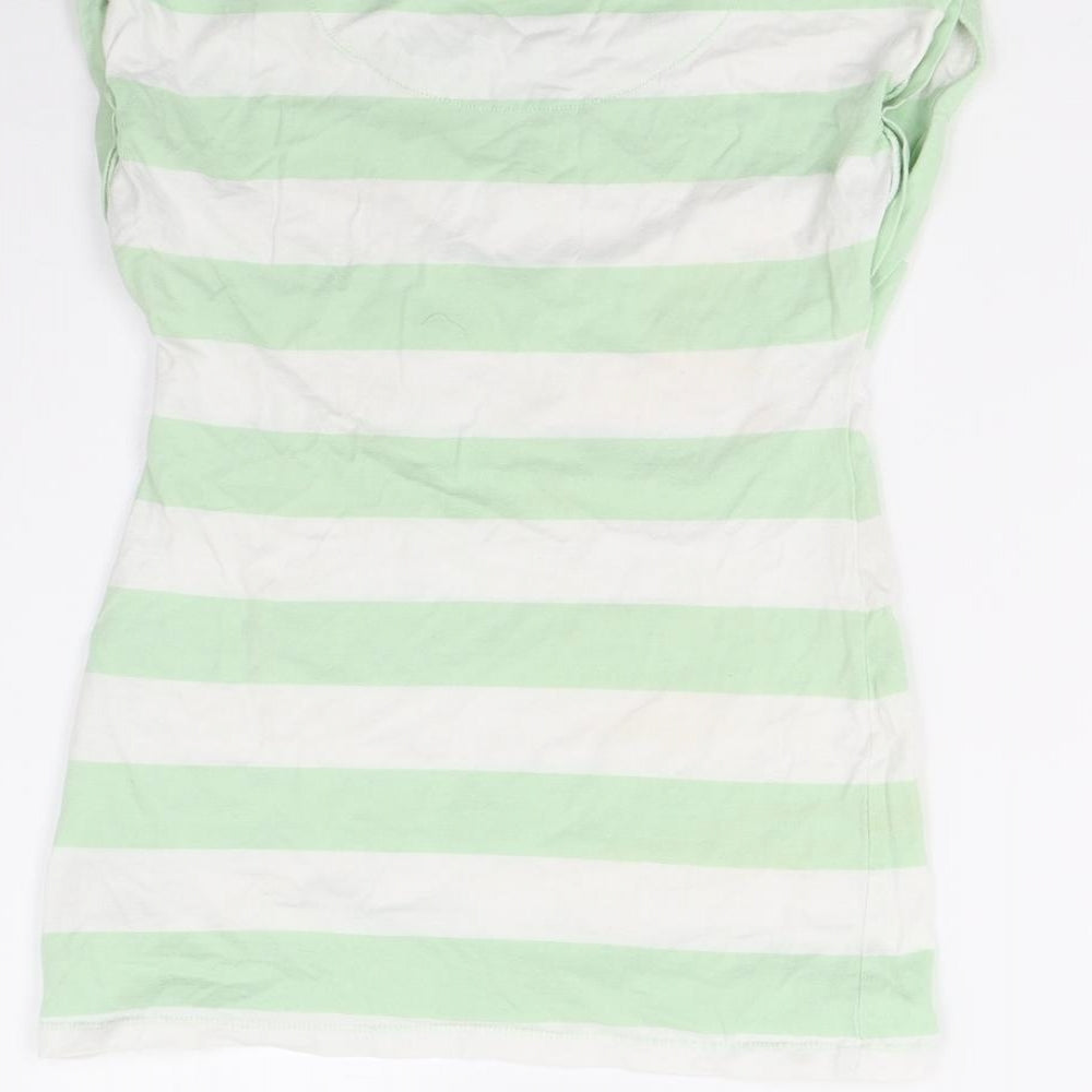 John Lewis Girls Green Striped Basic T-Shirt Size 10 Years