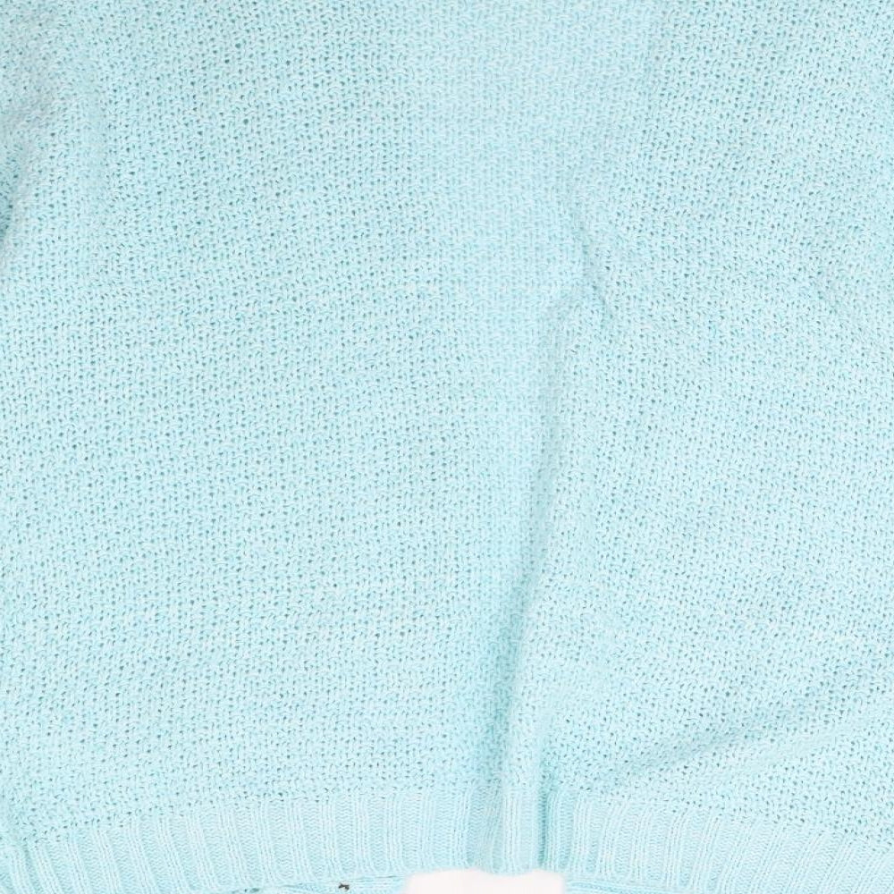 Preworn Womens Blue Knit Cardigan Jumper Size L