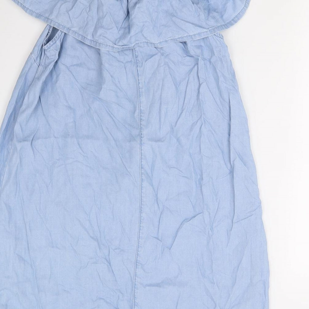 George Womens Blue Basic Blouse Size 12