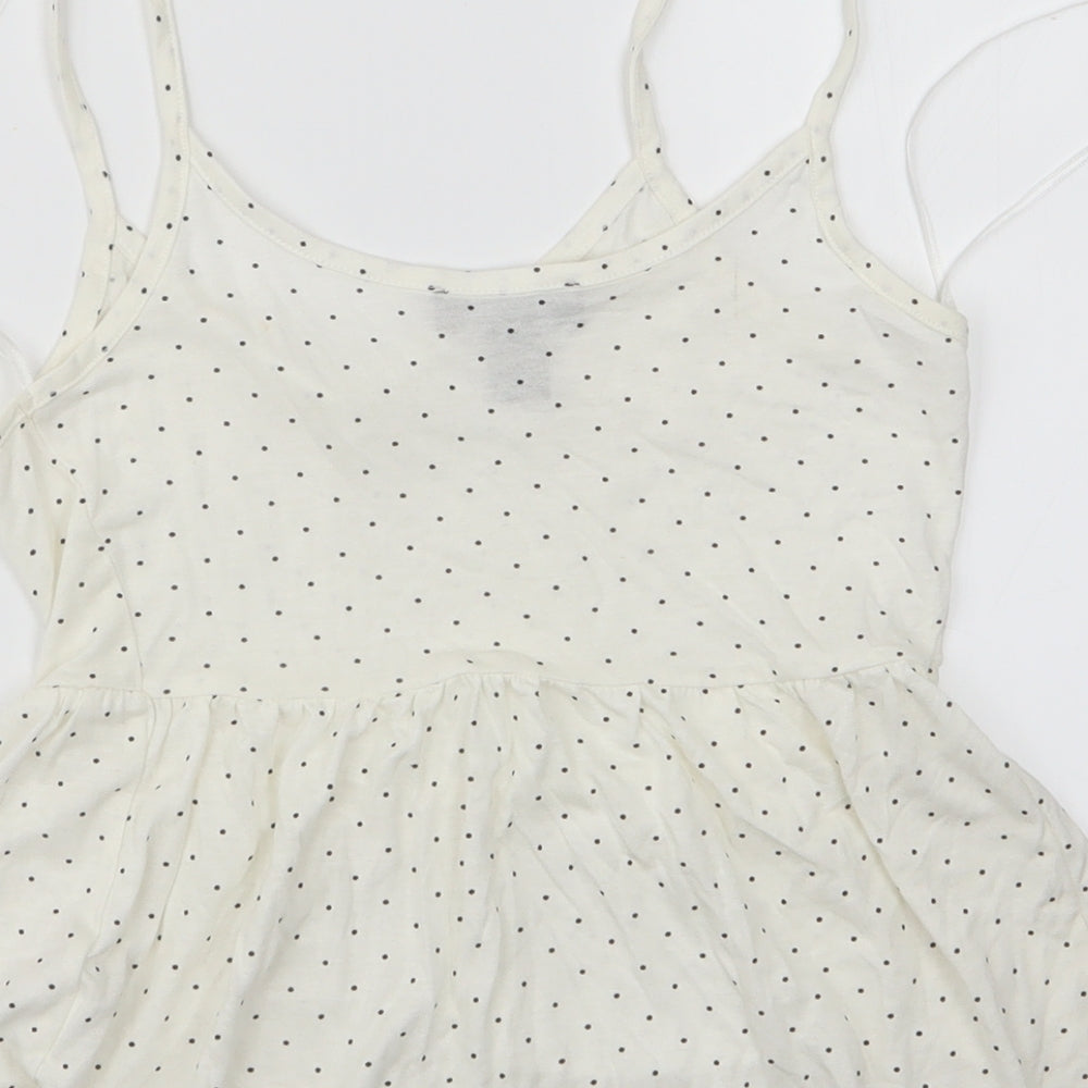 Primark Womens Ivory Polka Dot Camisole T-Shirt Size 4