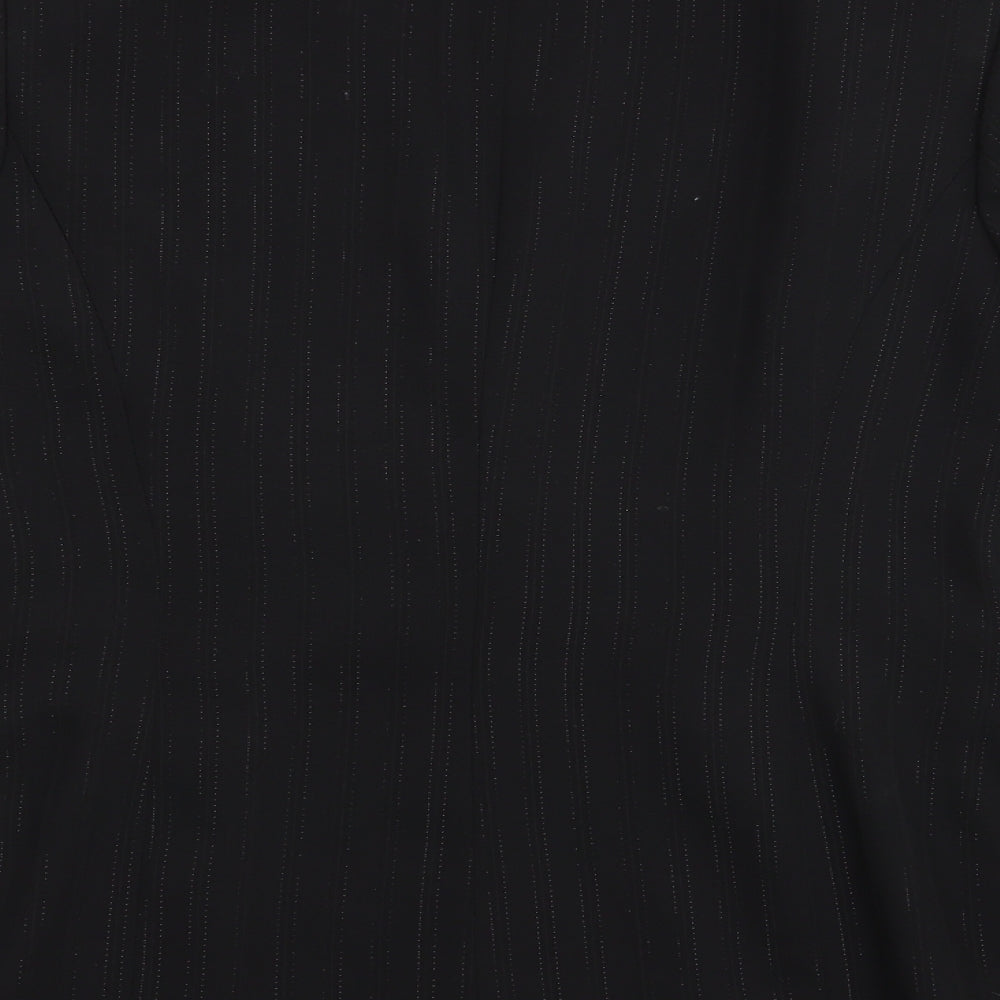 Wallis Womens Black Striped Jacket Size 12 - Slight Glitter effect stripe
