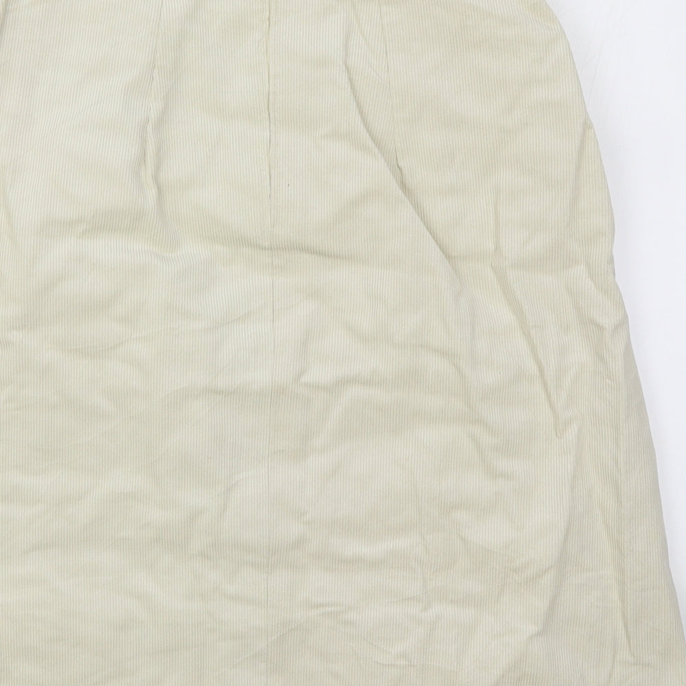Preworn Womens Beige Corduroy A-Line Skirt Size 28 in