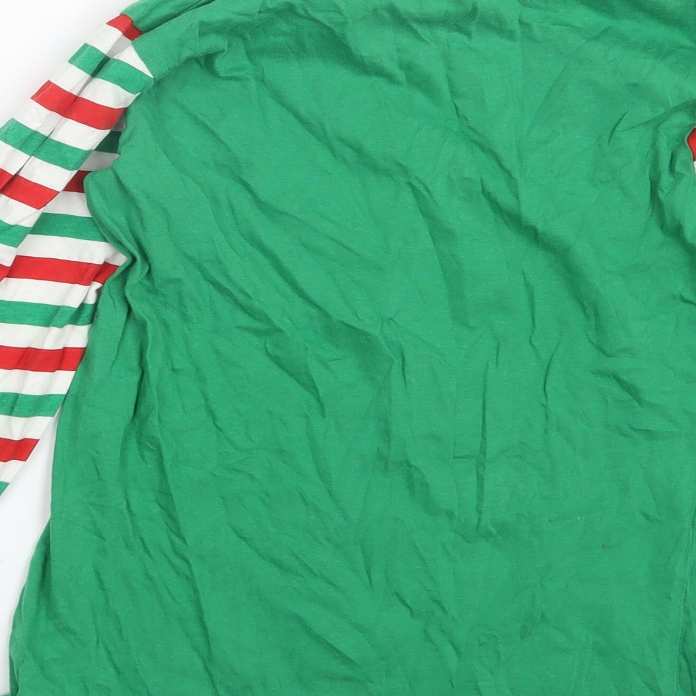 Pyjamas.com Womens Green Geometric Top Pyjama Top Size 8 - Christmas