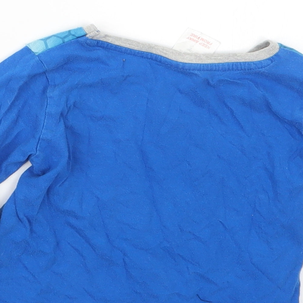 Preworn Boys Blue Geometric Babydoll Pyjama Top Size 18-24 Months