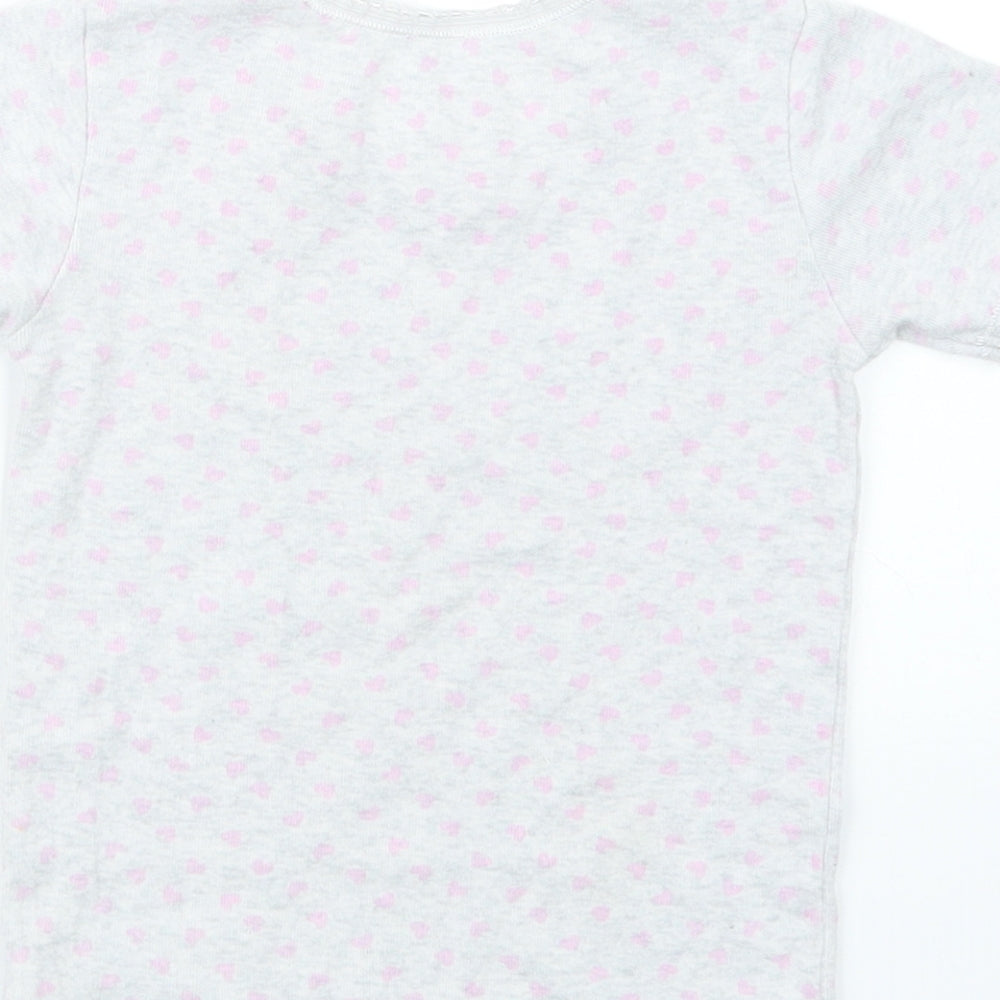 Primark Girls Grey Geometric Top Pyjama Top Size 3-4 Years