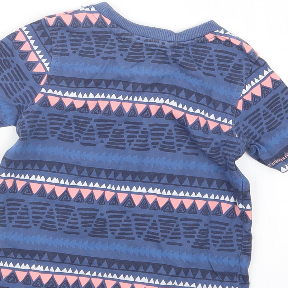 George Girls Blue Geometric Basic T-Shirt Size 18-24 Months