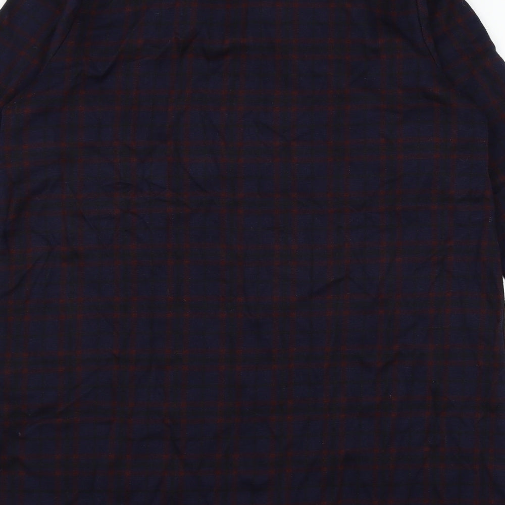 Isle Womens Blue Plaid Mini Size 14