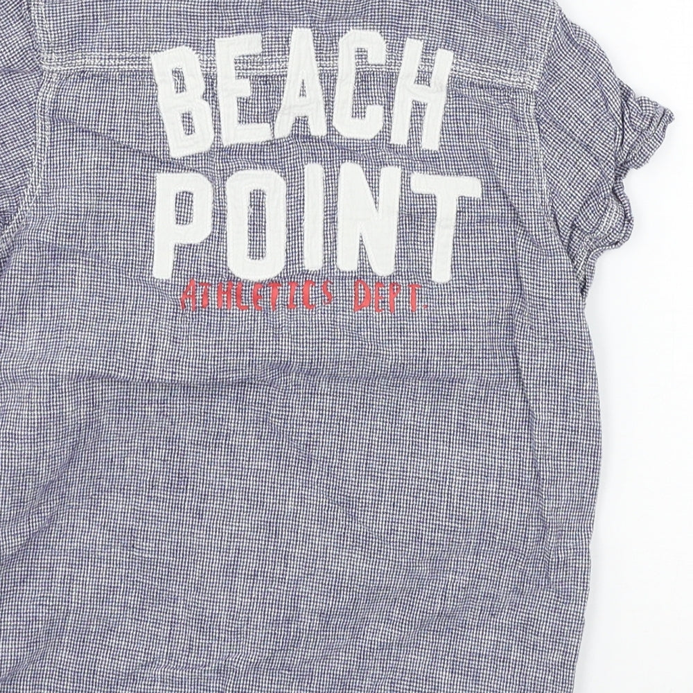 H&M Boys Blue Check Basic Button-Up Size 7 Years - Beach Point