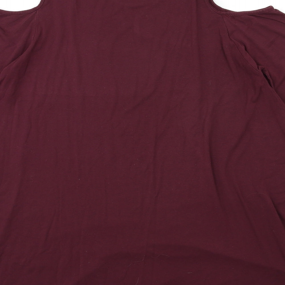 Apricot Womens Red Basic T-Shirt Size 10 - Open Shoulder