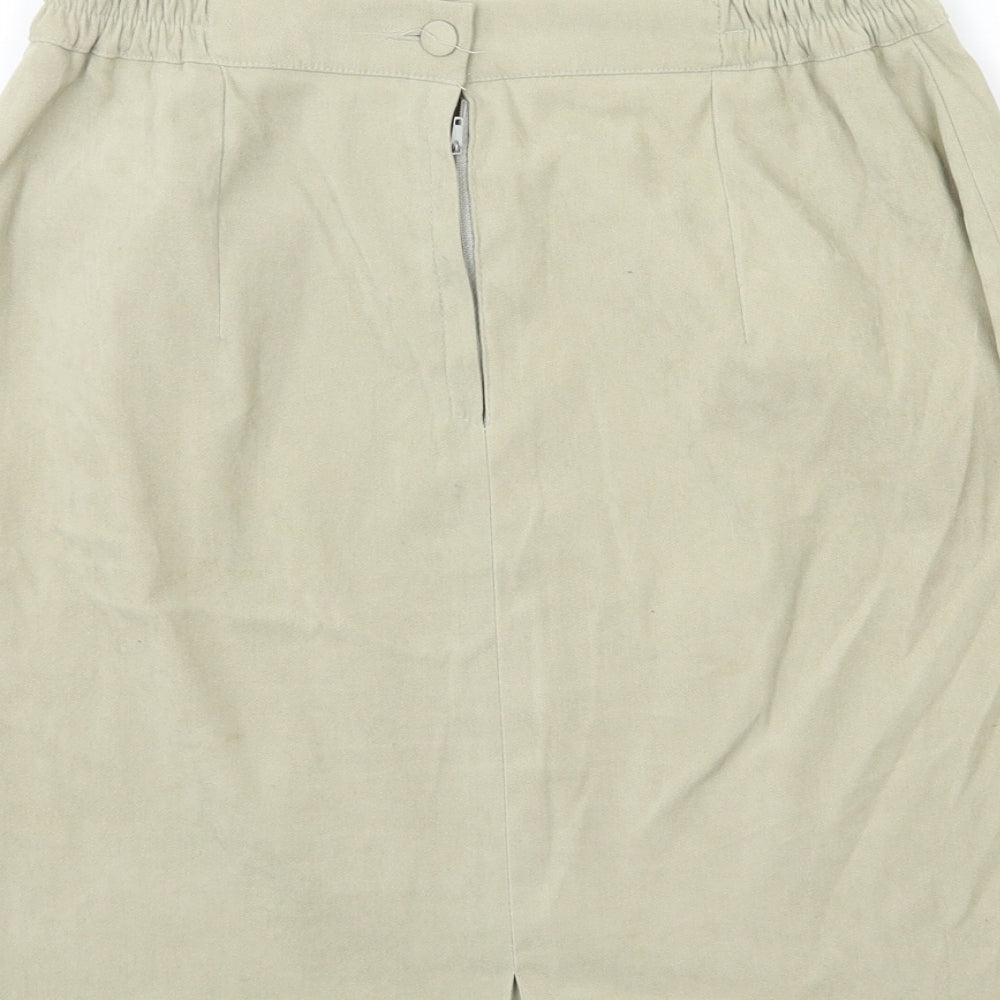 Preworn Womens Beige A-Line Skirt Size 30 in