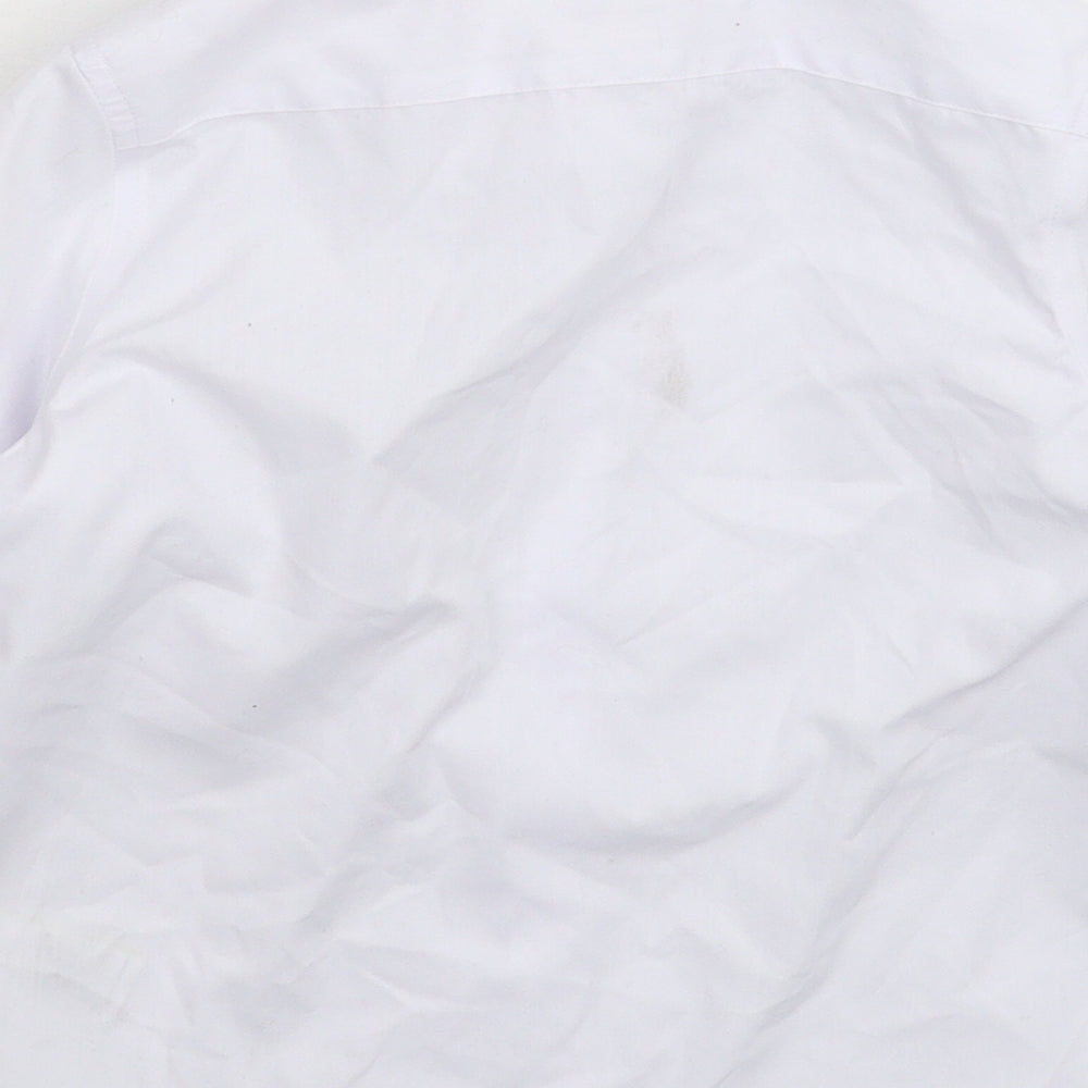Marks and Spencer Boys White Basic Button-Up Size 5-6 Years - School