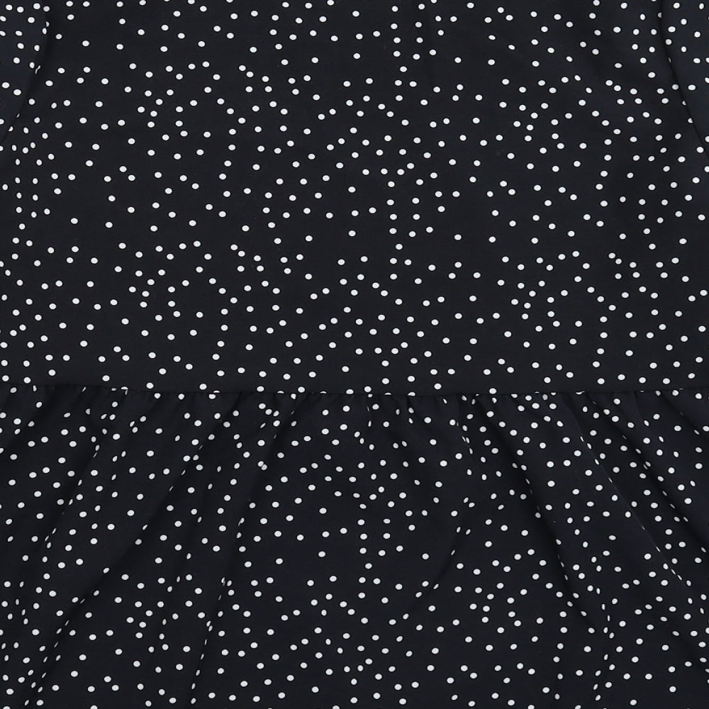SheIn Womens Black Polka Dot Basic Blouse Size S