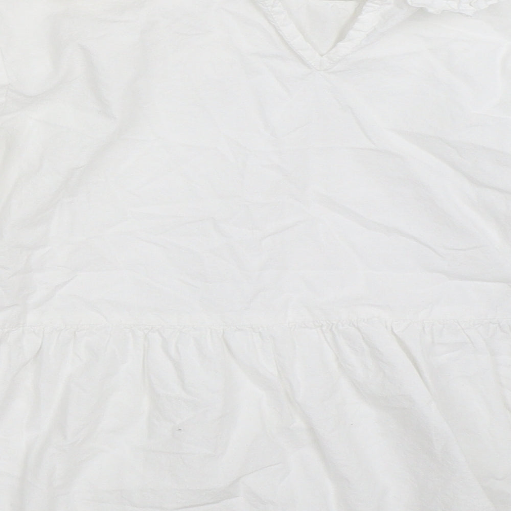 New Look Womens White Basic Blouse Size 10
