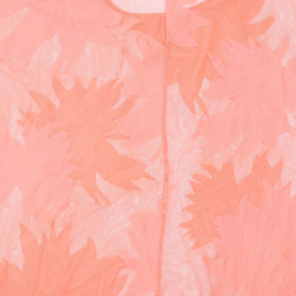 F&F Womens Orange Floral Basic T-Shirt Size M