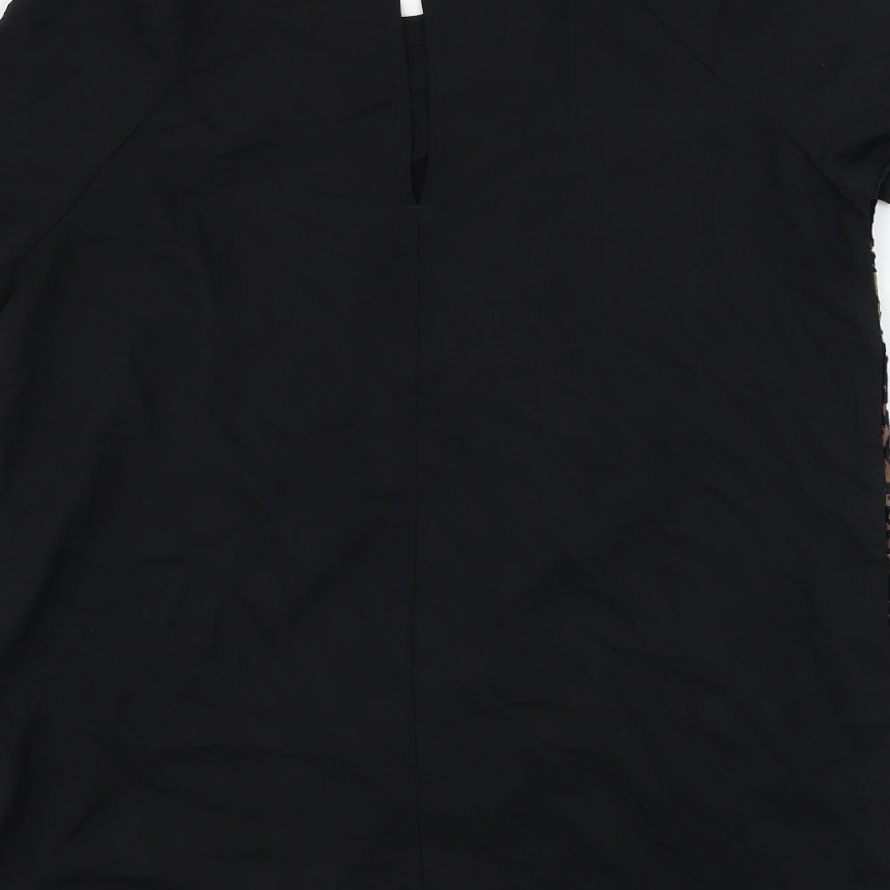NEXT Womens Black Geometric Basic Blouse Size 8