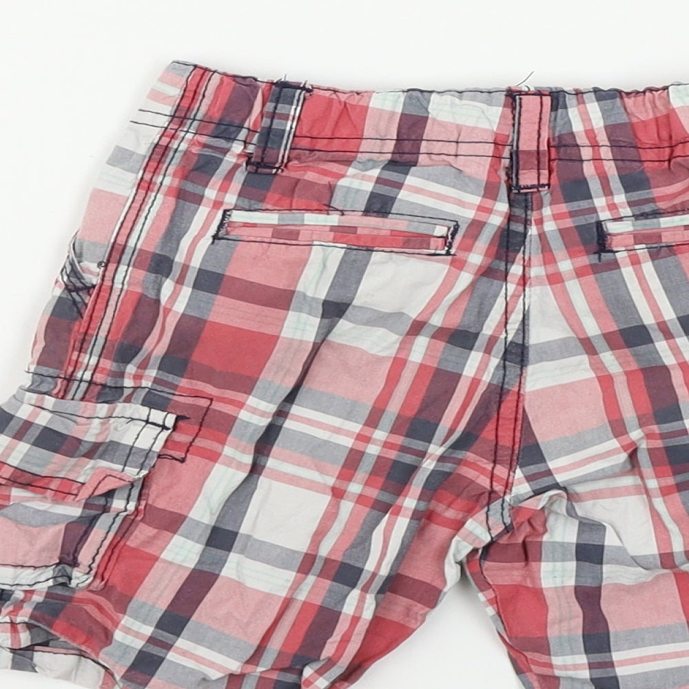 Primark Boys Red Check Cargo Shorts Size 2 Years
