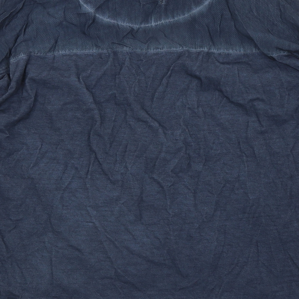 Plus Fine Womens Blue Basic T-Shirt Size M