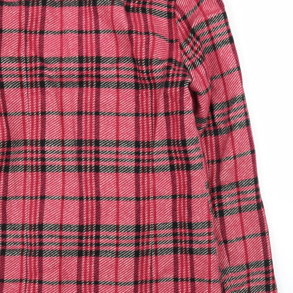 NEXT Womens Pink Plaid Overcoat Coat Size 10