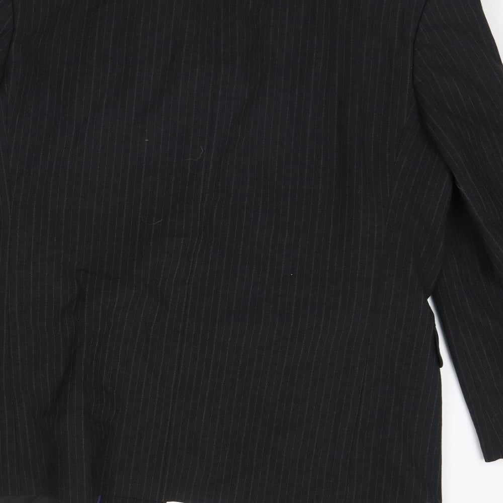 Taylor & Wright Mens Black Striped Jacket Blazer Size 40 - Shoulder Pads