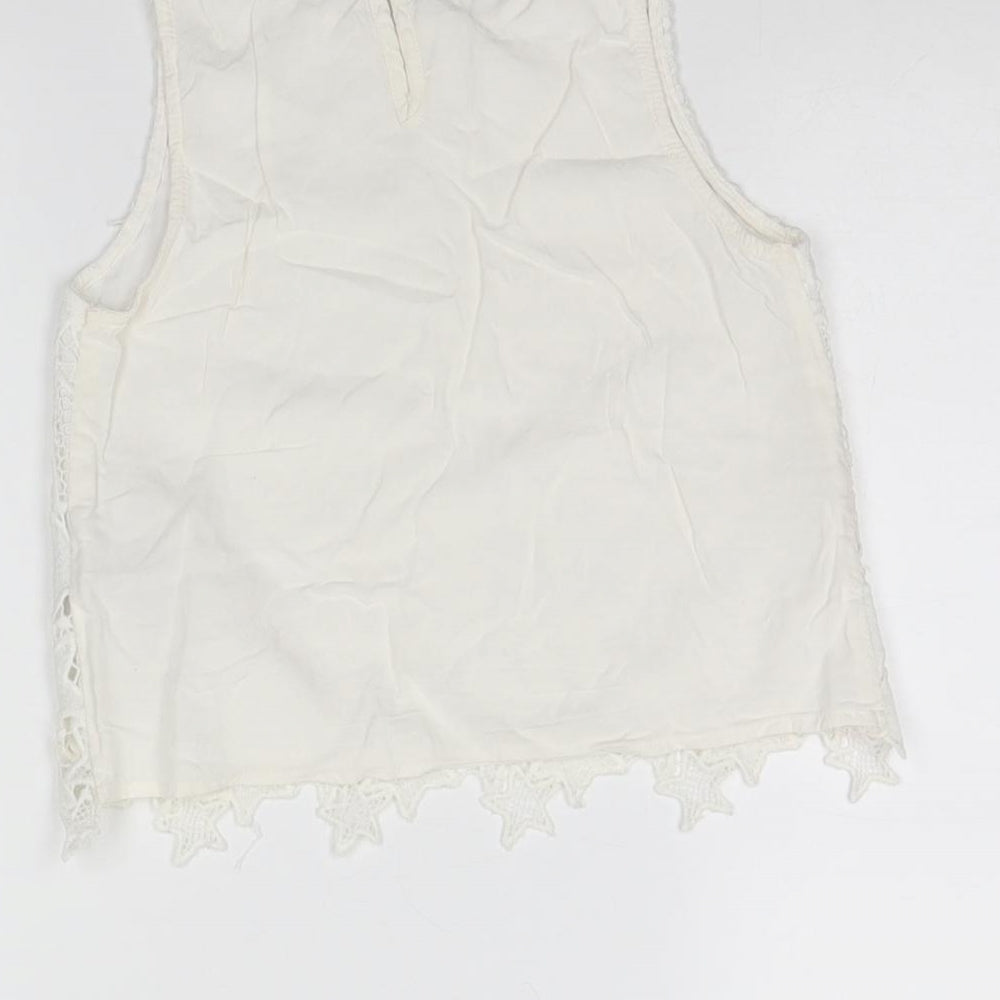 H&M Girls White Basic Tank Size 9 Years