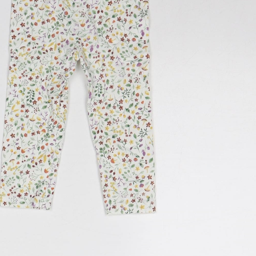 TU Girls White Spotted Capri Leggings Size 9 Months - Garden Print