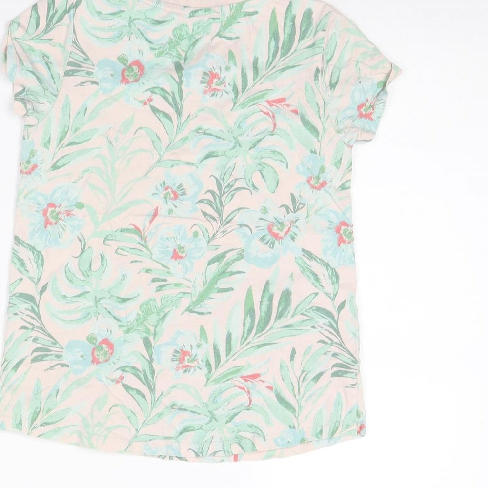 Nutmeg Girls Pink Floral Basic T-Shirt Size 9 Years